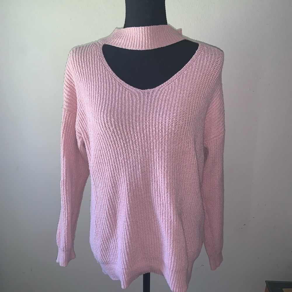 WOVEN HEART Pink Sweater Size M